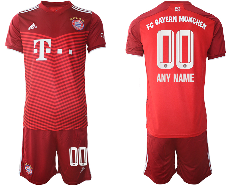 Men 2021-2022 Club Bayern Munich home red customized Soccer Jersey->customized soccer jersey->Custom Jersey